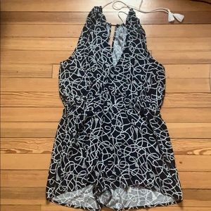 Michael Kors blue and white rope pattern romper